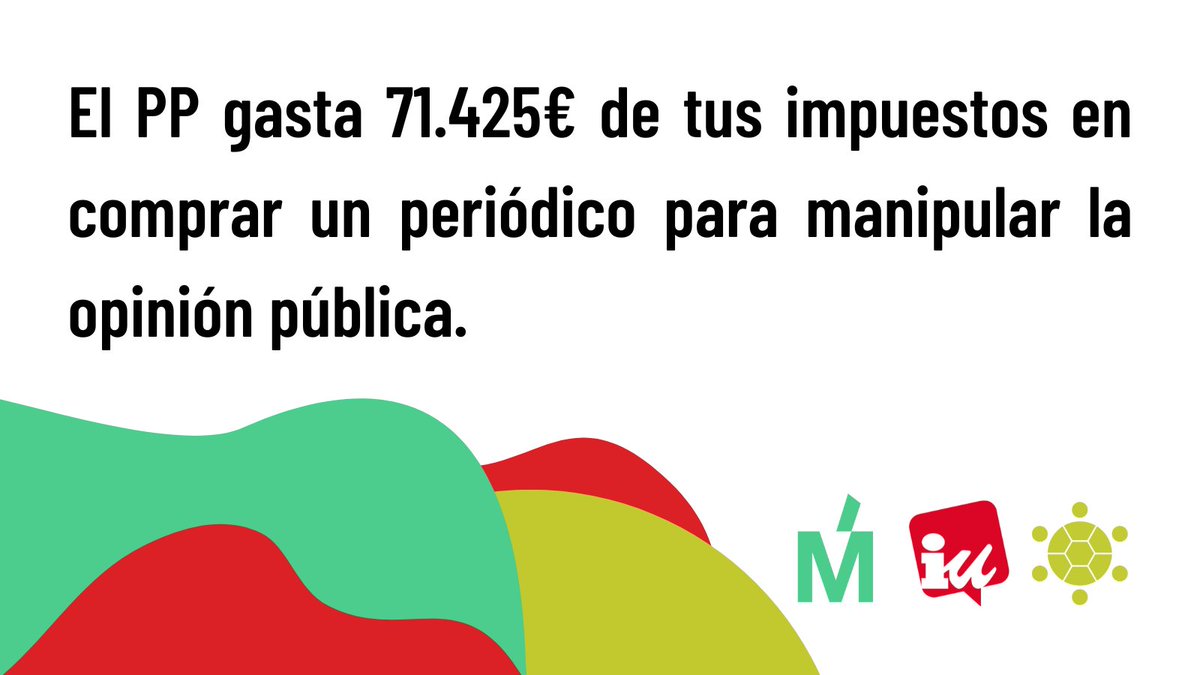 ¿Falta de dinero para lo importante? 
No para todos. 

PP y VOX rechazan nuestras mociones sociales mientras adjudican a dedo un "periódico municipal". Ya lo hemos llevado a los tribunales: el dinero público no es para propaganda. ⚖️🗞️ #Galapagar