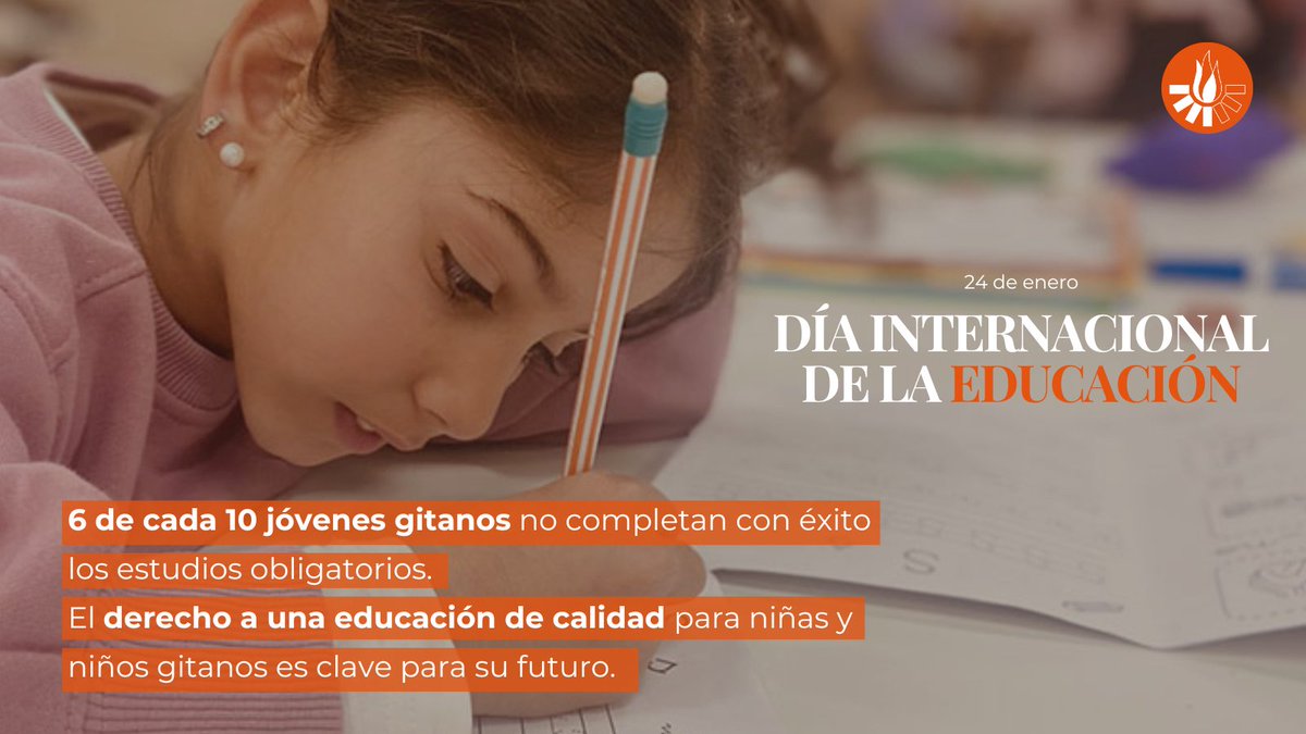 En el #DíaInternacionalDeLaEducación reclamamos políticas activas para avanzar en la equidad educativa del alumnado #gitano. 
🔎 Conoce los datos de nuestros programas de educación: gitanos.org/actualidad/pre…
#Educación #Promociona #FondosEuropeos