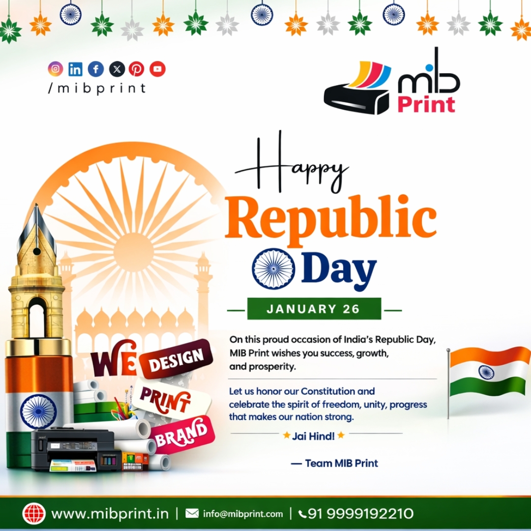 MibPrint's tweet photo. 🇮🇳 Honoring our Constitution. Celebrating our Nation.
Happy Republic Day from Team MIB Print!
Jai Hind! 🇮🇳
#RepublicDay #Bharat #IndianFlag #ProudIndian #JaiHind https://t.co/PGUU3WQ8Lw