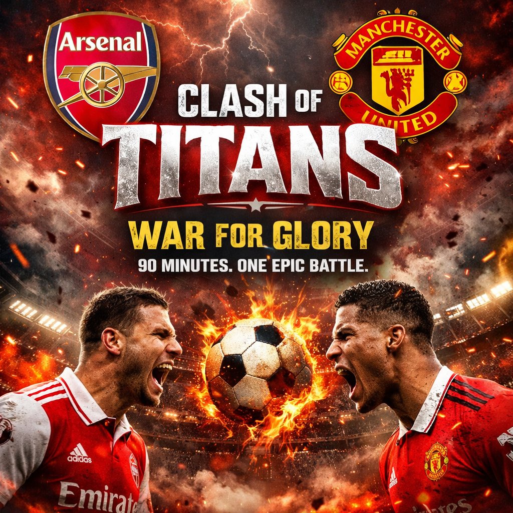 festac773's tweet photo. 🔴 ARSENAL vs MAN UNITED 🔴
WAR FOR GLORY
90 MINUTES. ONE EPIC BATTLE.
THIS IS OUR HOUSE. THIS IS OUR TIME. 🏟️���

COULD MAN UNITED REALY THINK THEY CAN  SURVIVE THIS? https://t.co/eJURcjSQTw