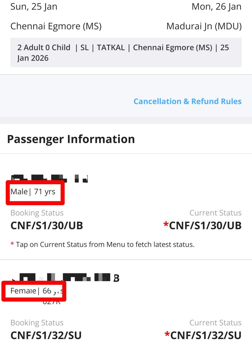 I_am__vicky's tweet photo. @IRCTCofficial @IRCTCofficial How is it acceptable to allocate upper berth to 60–70+ aged parents in Tatkal? And no cancellation/refund allowed? This is unfair, insensitive, and poorly designed. What kind of system ignores senior citizens like this? #IRCTC #Tatkal #SeniorCitizens https://t.co/bYKzlzhsW9