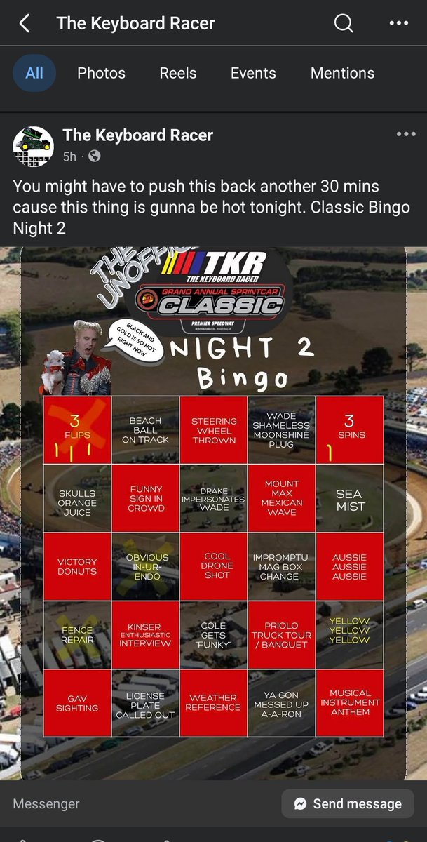 According to TKR I have missed an obvious in-ur-endo &amp; I would like to personally apologise to everyone who has ever met me for missing that, especially now while I'm 4 margaritas deep &amp; should be better. I will rectify this issue with my next Bingo update

#ClassicBingo #53GASC