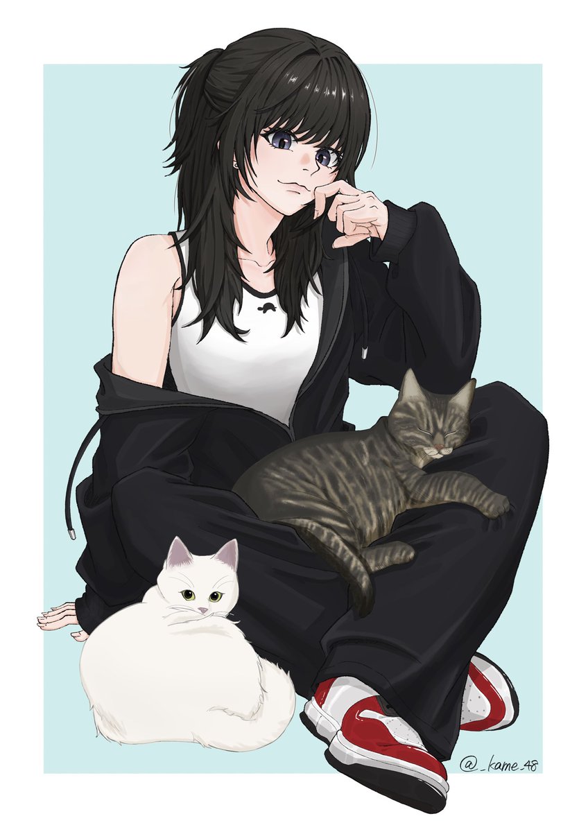 _kame_48's tweet photo. 🐢＋🐱
 #oc  #イラスト https://t.co/bOxC1WKc6B