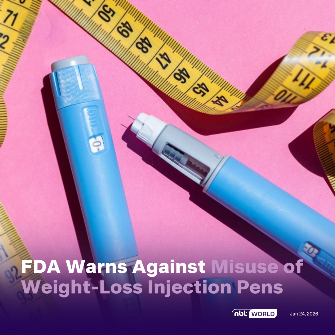 NBTWORLDNews's tweet image. The Food and Drug Administration (FDA) warns about the misuse of “weight-loss injection pens” promoted on social media. 

Read more: Facebook.com/nbtworld

#FDATailand #HealthWarning #NBTWorld #MedicalSupervision #PublicHealth