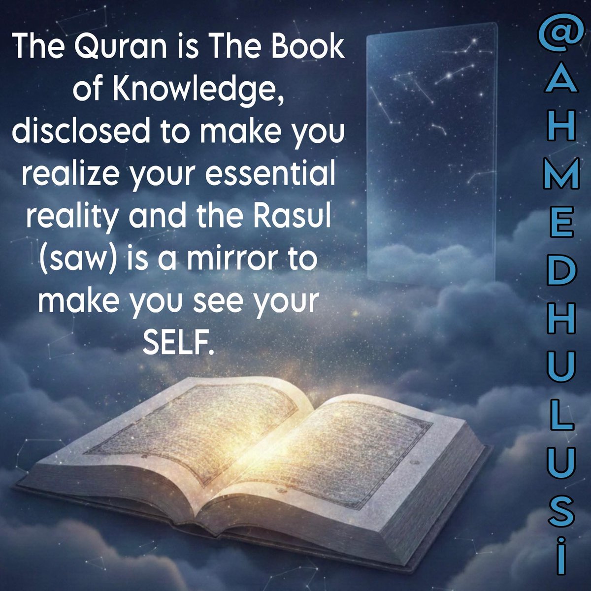 Zeynepgrcn41's tweet image. The #Quran is The Book of Knowledge, disclosed to make you realize your essential reality and the #Rasul (saw) is a mirror to make you see your SELF.

@AhmedHulusi
ahmedhulusi.org/en/book/inspir…