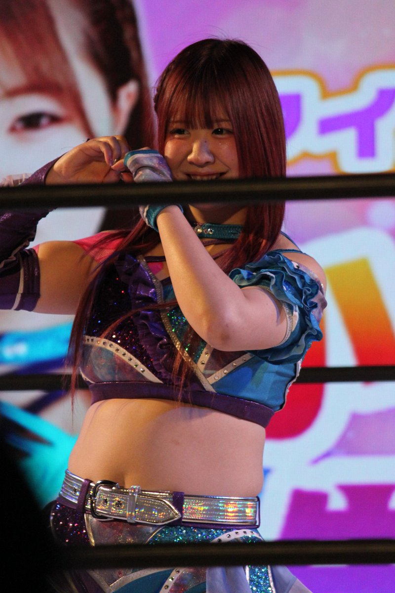 1/24　道場マッチ
楓歩さんのコスチューム姿の愛梨紗さん可愛い過ぎる！
#しのせ愛梨紗 選手
#iceribbon 
#飛鳥プロレス　 #prhot