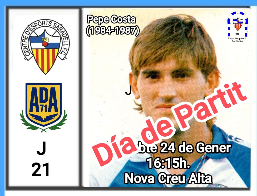 🚨 DÍA DE PARTIDO🚨
⚽ <a href="/CESabadell/">CE Sabadell 🧅</a> / <a href="/AD_Alcorcon/">A.D. Alcorcón</a>
🏟️ Nova Creu Alta
🗓️ Sábado 24 de enero 
🕓 16:15h
📻 <a href="/RadioSabadell/">RàdioSabadell</a>
📺 <a href="/esport3/">Esport3</a>, LaLiga+, Football Club i Canal Lineal
 
#SabadellAlcorcón #AMQM #SiempreFiel #PenyaLosCalifasCent45
