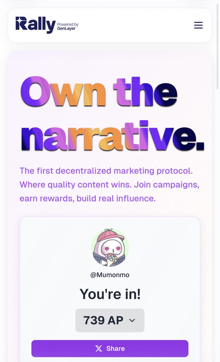 Mumonmo's tweet image. I’m join🔥

A @wallchain x @RallyOnChain 
Harry up All Infofi fam join😎

waitlist.rally.fun/joinme/Mumonmo