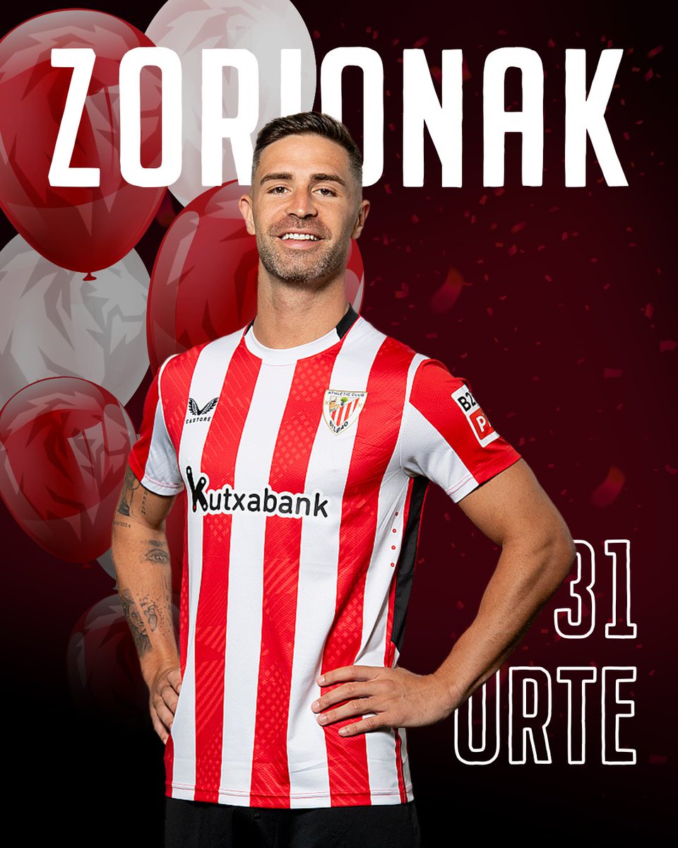🎂 Gaur <a href="/yerayalvarez4/">Yeray</a>-ek 3️⃣1️⃣ urte bete ditu! 

Zorionak, Yeray! Ondo pasa eguna🎈

#AthleticClub 🦁
