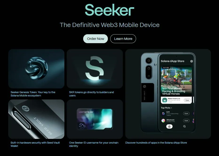 RelikCrypto's tweet image. Check out Seeker | Solana Mobile @solanamobile 

Discover the Solana Seeker, the latest Web3 smartphone offering seamless access to decentralized apps, secure crypto management, and exclusive rewards through the Seeker $SKR Genesis Token.

Traditional crypto tokens promise…