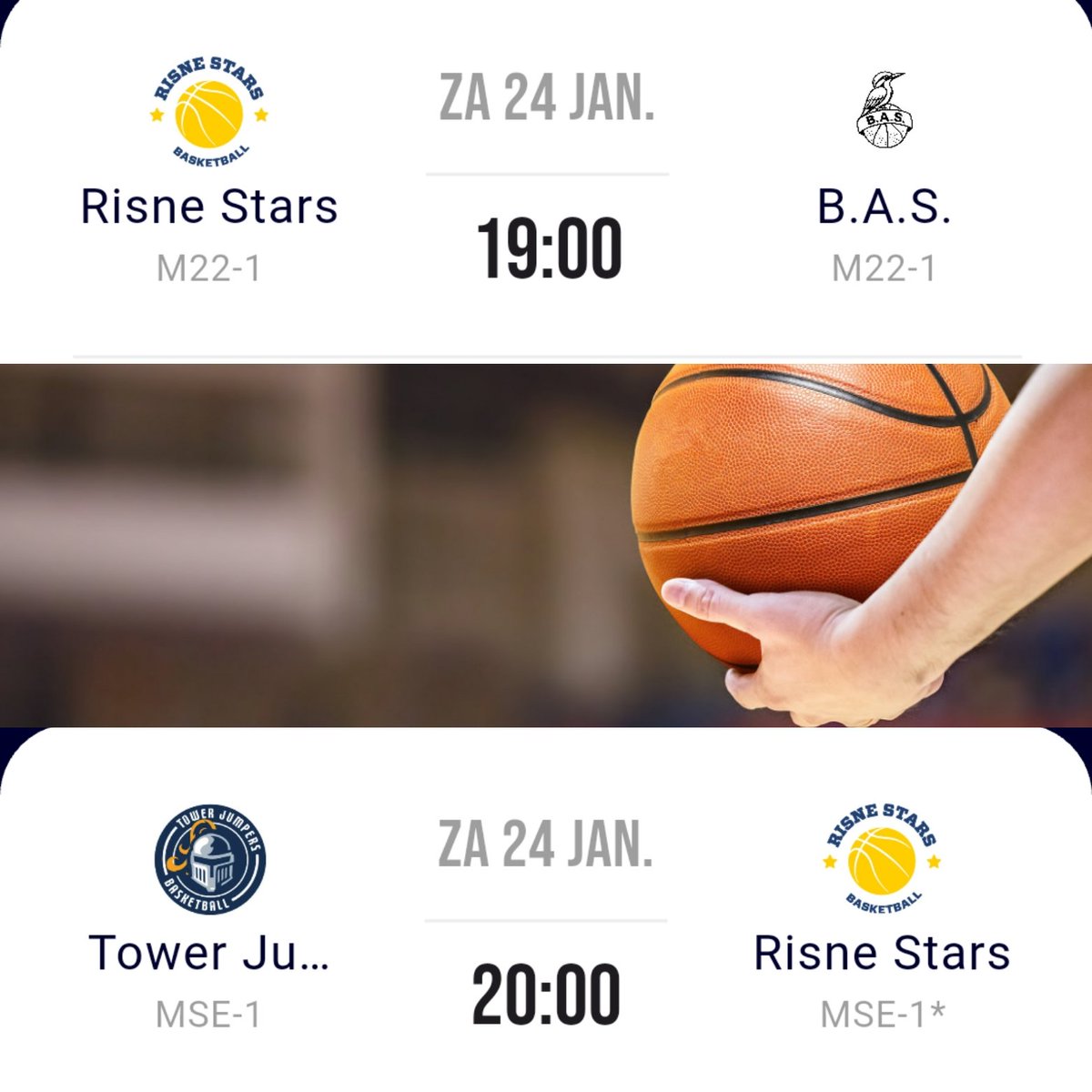 Het #RisneStars 🏀programma voor deze zaterdagmiddag &amp; -avond.⛹️‍♂️⛹️‍♀️