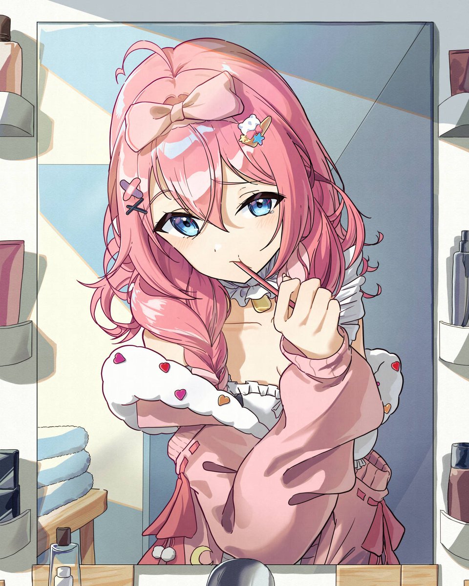 kohirunagi's tweet image. #もちめるあーと #倉持めると新衣装
部屋着かわいい🧸🌙