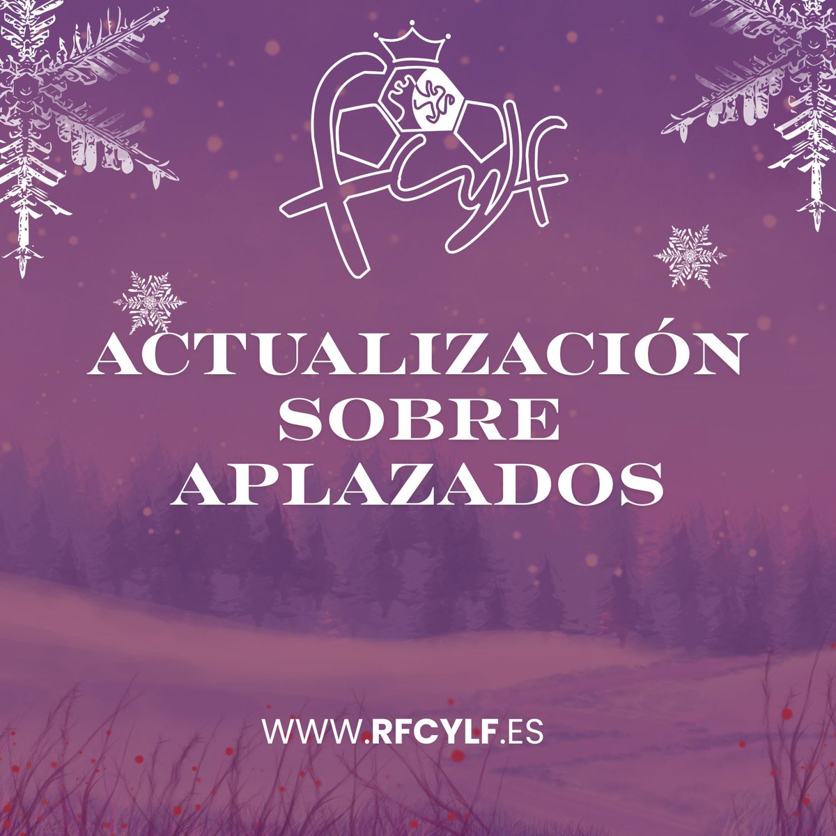Nela_CF's tweet photo. ❌ El encuentro de hoy vs @calasanzsoria queda APLAZADO debido a las condiciones metereológicas en Castilla y León. 

❄️ La decisión se ha tomado por el estado de las carreteras a causa de la nieve, priorizando la seguridad. 

@FCyLF https://t.co/l9m4P46ceC