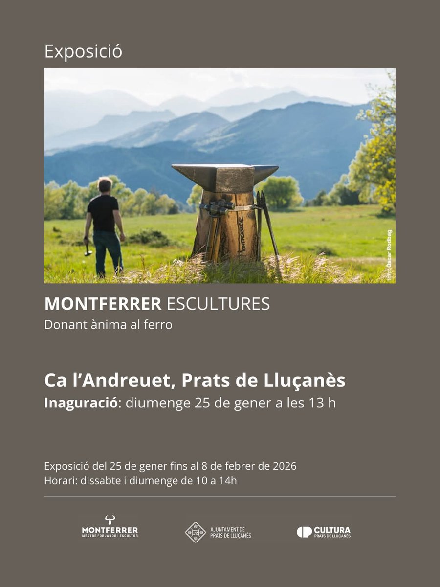 Aquest diumenge, després de la Trencadansa, inauguració de Ca l’Andreuet amb l’exposició “Montferrer escultures, donant ànima al ferro”, a càrrec del mestre forjador i escultor Enric Pla i Montferrer.