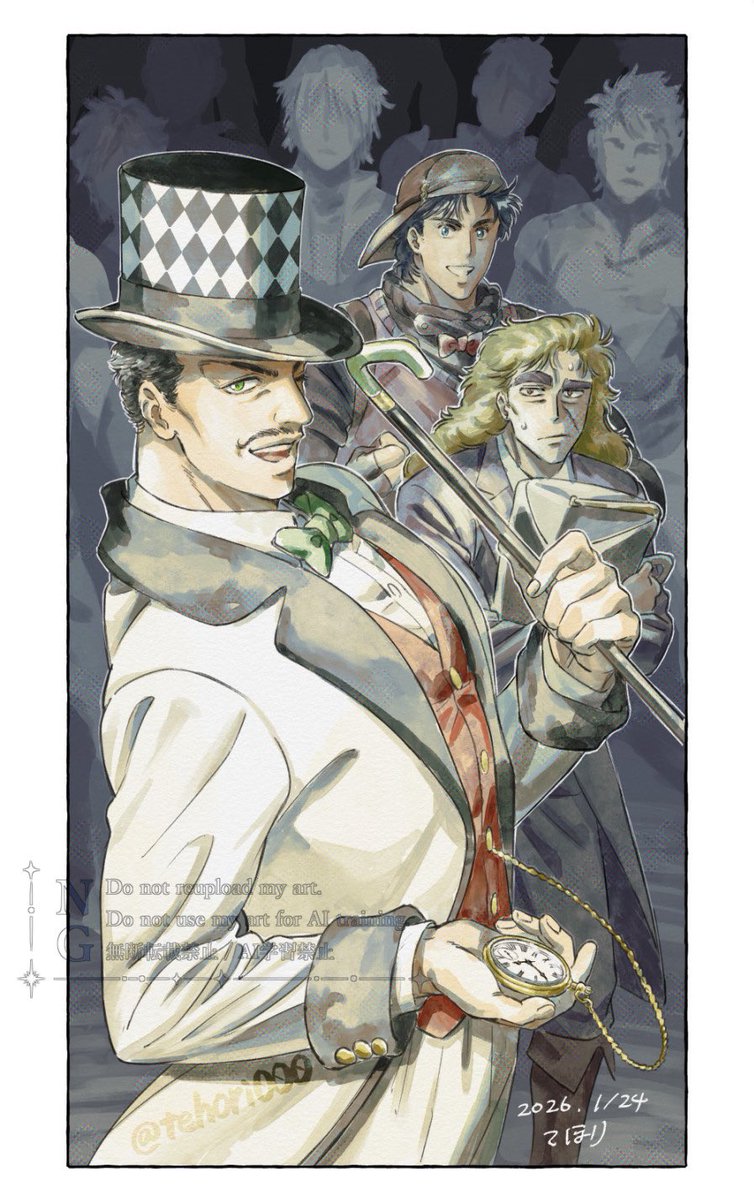原作にはないけれどステッキで帽子をクイっとあげる仕草が見たい。
敵に囲まれているのに状況なのに、懐中時計見て「5分で片付けてしまおうか」と余裕な顔で言って欲しいな。