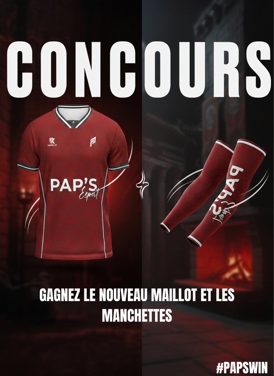 🔥🎉 2 ANS DE PAP’S ESPORT 🎉🔥

Depuis 2 ans, vous êtes là. Vous soutenez, vous partagez, vous vibrez avec nous… MERCI ❤️

Pour vous rendre ça, on balance un CONCOURS 🏆
🎽 Maillot Pap’s Esport personnalisé + manchettes ! 

👉 Follow le compte
👉 RT ce tweet
⏳ Fin du concours
