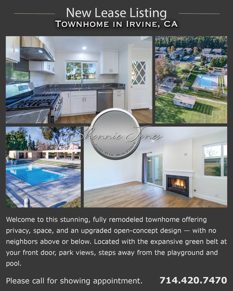 JonesTeamRE's tweet photo. Great Townhome available in Irvine!  This home will go quickly so call me if you want to take a look!! https://t.co/B4jg9yryWY