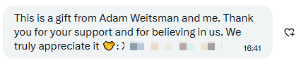 Guys, this was an EPIC giveaway! <a href="/AdamWeitsman/">Adam Weitsman</a> organized a giveaway, <a href="/Gabrielesm1/">Gabe8bit</a> sent me the code today 🥳
actually gifted me HV-MTL emotions - and I'm in total shock from this vibe 🥰

 But you know what's the most valuable? The best gift is exactly these emotions: when your