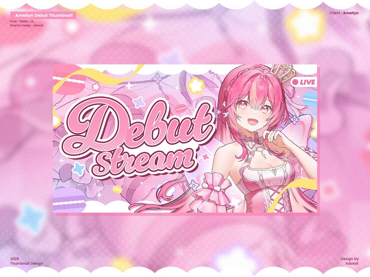 [Work]  
「Thumbnail Design 」 
" Amellyn Debut Thumbnail " 

For <a href="/AmellynFairy/">Amellyn 🍬🧚🏻‍♀️ ⨳AGGC⨳</a> 
illust. @.Wetter_13_

ได้มีโอกาสไปทำ Debut Thumbnail ให้คุณเมลมาละครับ ธีมน่ารักหวานมาก ๆ ขอบคุณที่ให้ผมได้วิ่งเล่นในงานนี้และยินดีกับการเดบิวต์ด้วยนะครับ 🧚🏻‍♀️🍬 

#Amellyn #adoszwork