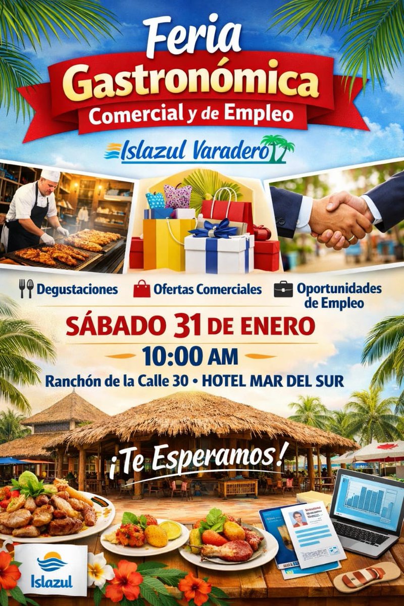 Feria Gastronómica, Comercial y de Empleo de <a href="/IslazulV/">Islazul_Varadero</a>  este 31 de enero en el #RanchonCalle30 de <a href="/MardelSurVar/">Mar del Sur</a>