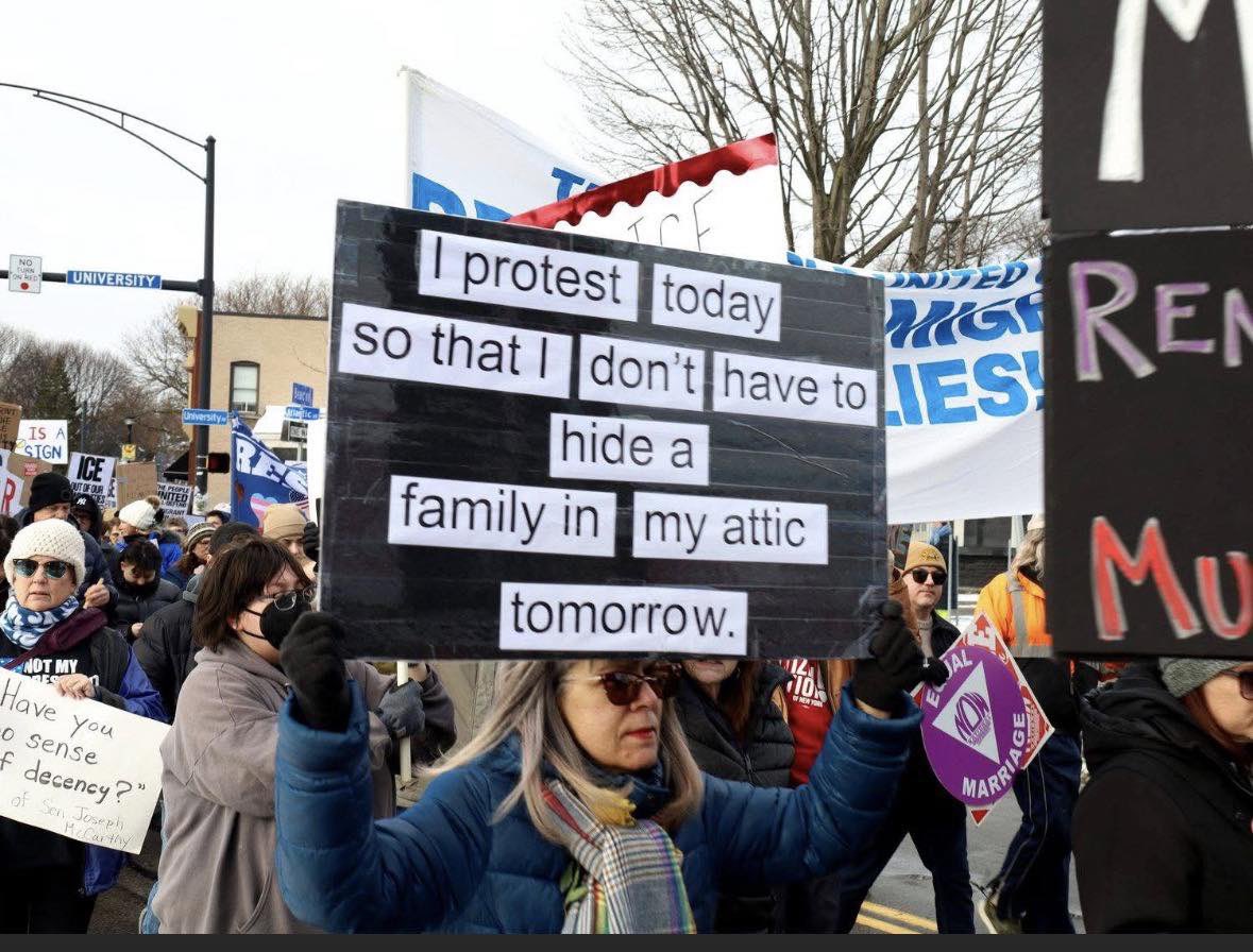 Another hard-hitting photo from
Yesterday’s protest.