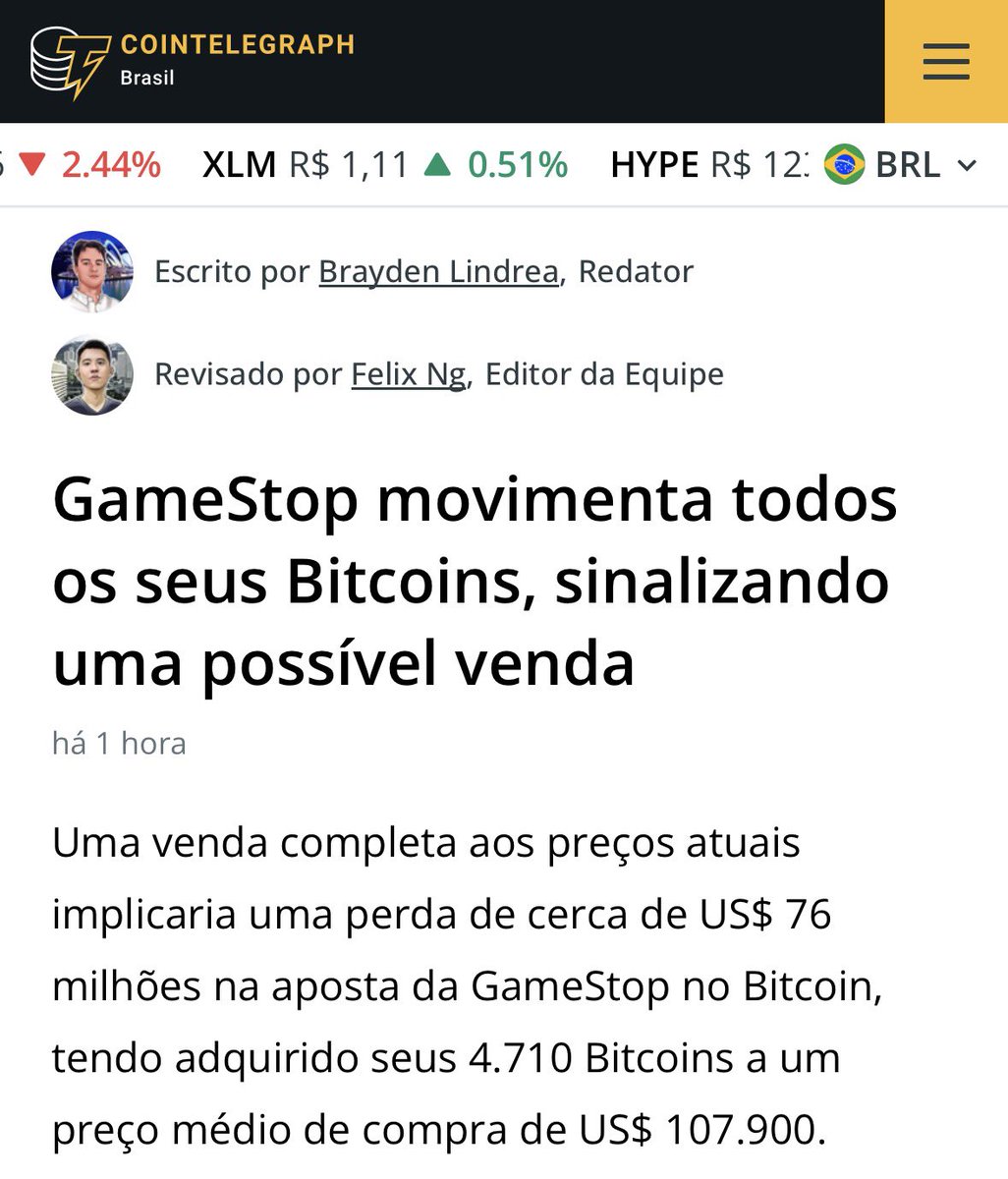 Cointelegraph Brasil (@BrCointelegraph) / Posts / X