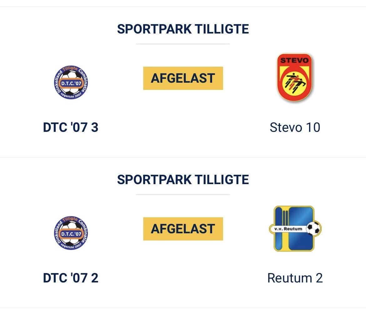 Programma en afgelastingen.