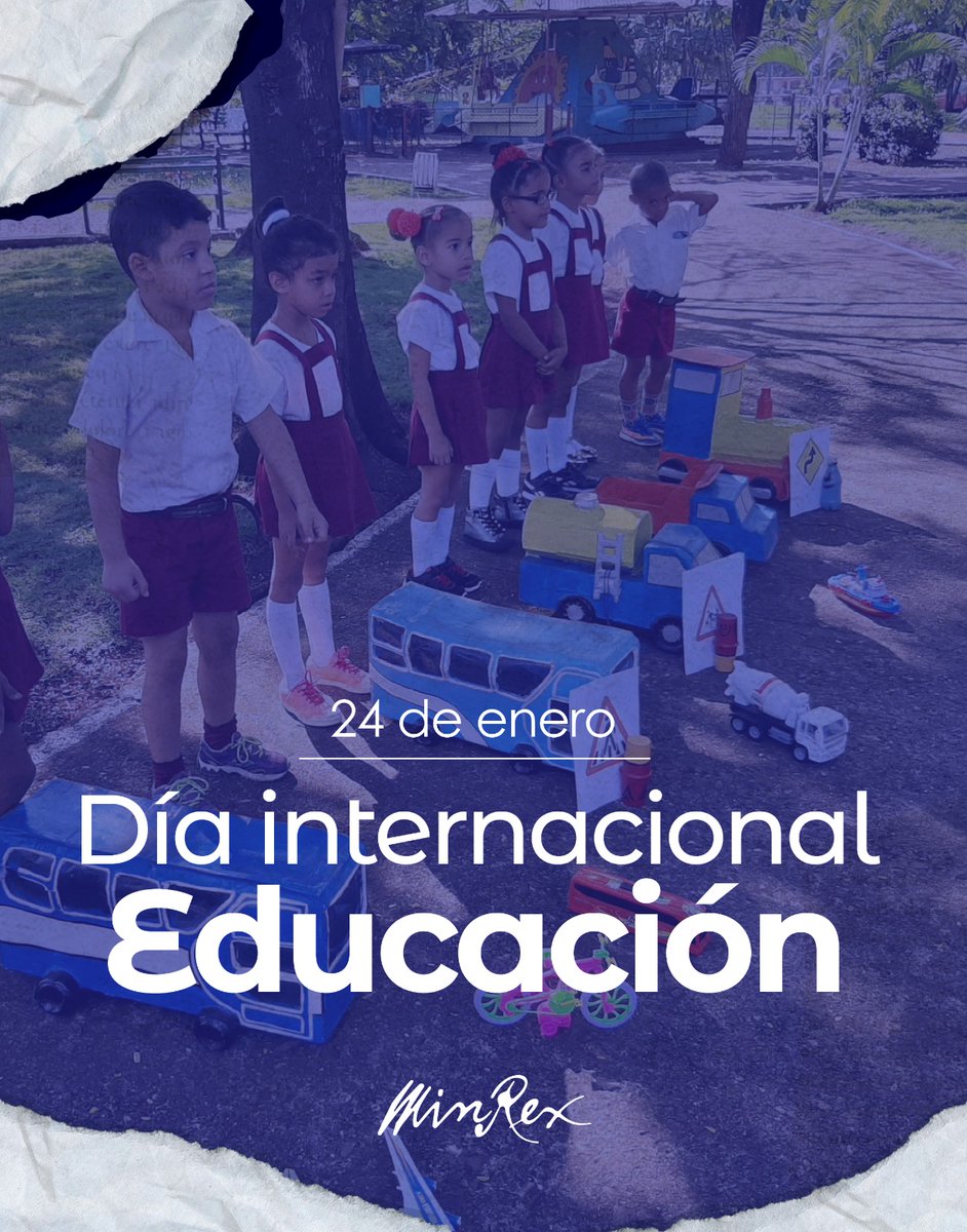 Celebramos el Día Internacional de la Educación, reiterando el compromiso de #Cuba con una educación gratuita, universal e inclusiva, y con el respeto, la promoción y la protección de ese derecho humano fundamental para el desarrollo de la humanidad.

Resulta inaceptable que aún