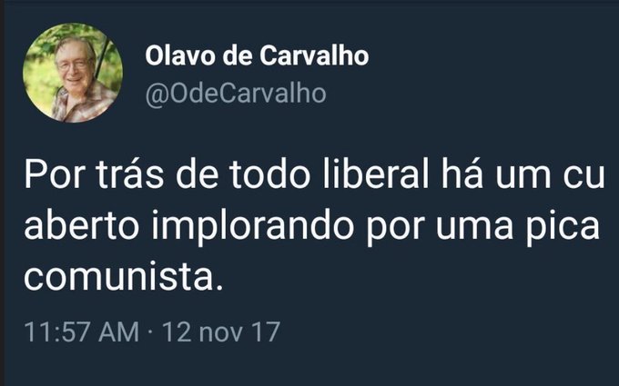 MariaVi19856058's tweet image. Para quem não sabe, Olavo de Carvalho foi um dos maiores intelectuais brasileiros, era um conservador e um homem da Direita séria e a sério, foi um apoiante de Bolsonaro e falava a verdade sem medo das palavras. Esta frase dele resume na perfeição o que se passa hoje em Portugal.
