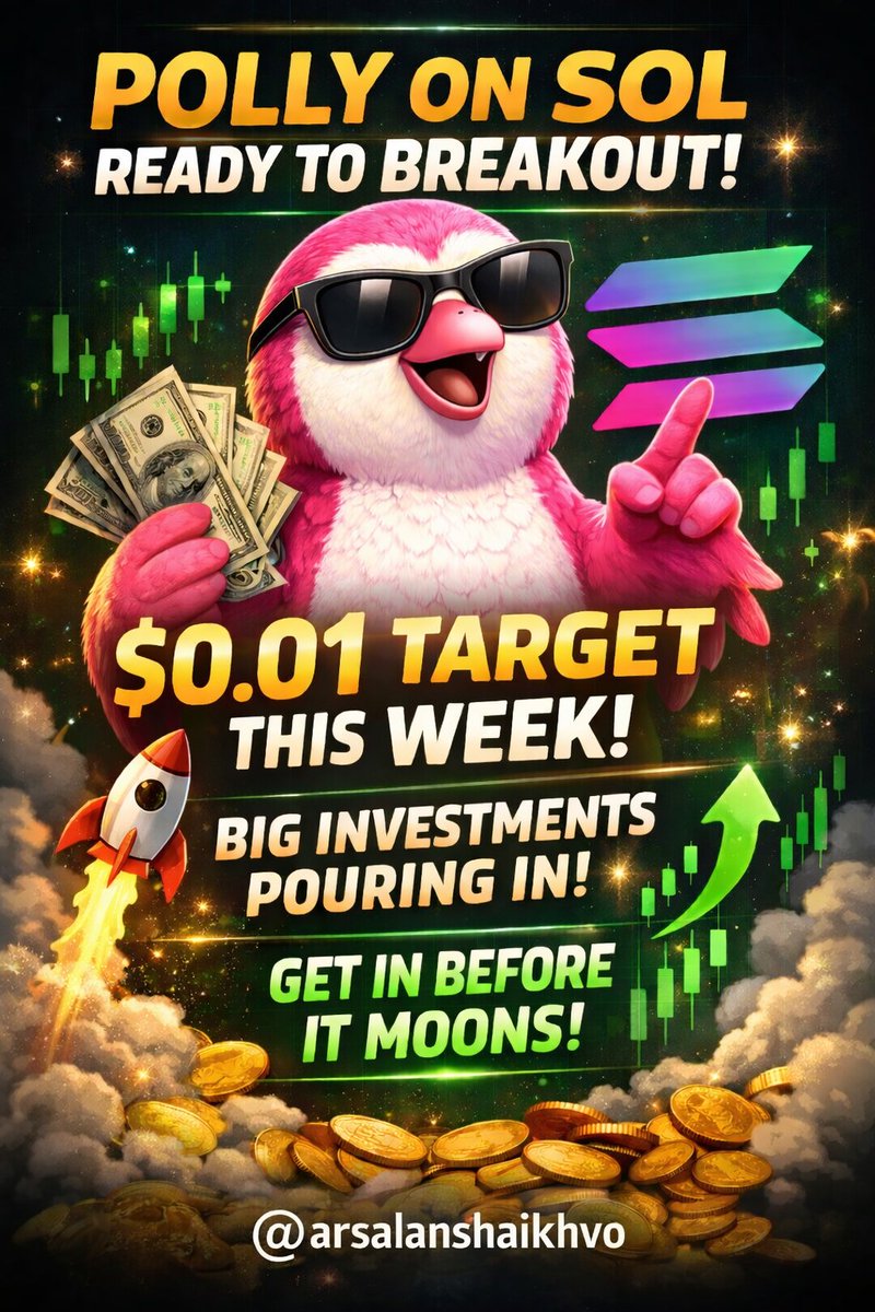 arsalanshaikhvo's tweet photo. 🚀 Polly on Sol is showing strong buying momentum this week!
Heavy investment inflow and increasing volume suggest a possible move toward Price $0.01 soon. 📈
Many traders are accumulating early, expecting a breakout.
#penguin #Solana #SOL  #Altcoin  #pollyonsol #polly #Memecoin https://t.co/NIuod7ROZt