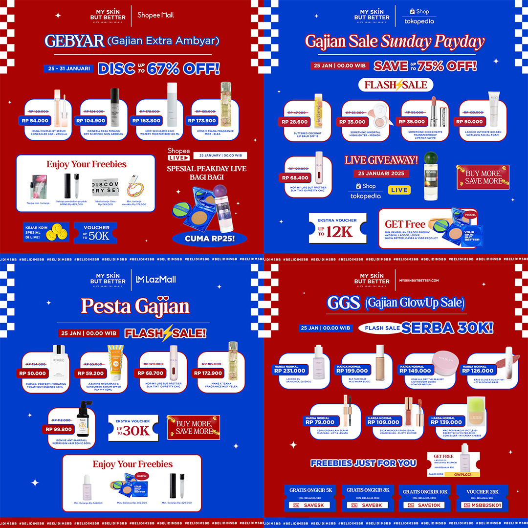 msbb_id's tweet image. Udah gajian enaknya jajan apa? 

Jajan skincare, makeup, parfum lokal di MSBB lah~
🥳 Diskonnya sampe 69%
🥳 Mulai dari 12k
🥳 Ada voucher 50k tanpa min. pembelian

Buruan klaim vouchernya disini!
🔗 shorturl.at/Pr9SX