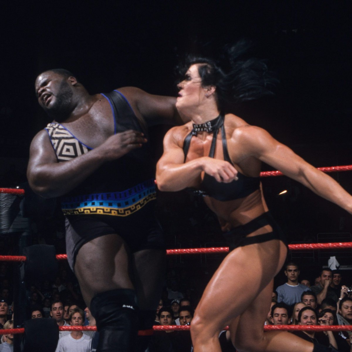 USANetwork's tweet image. Chyna made history when she became the first woman to enter the Royal Rumble 27 years ago! #wwe