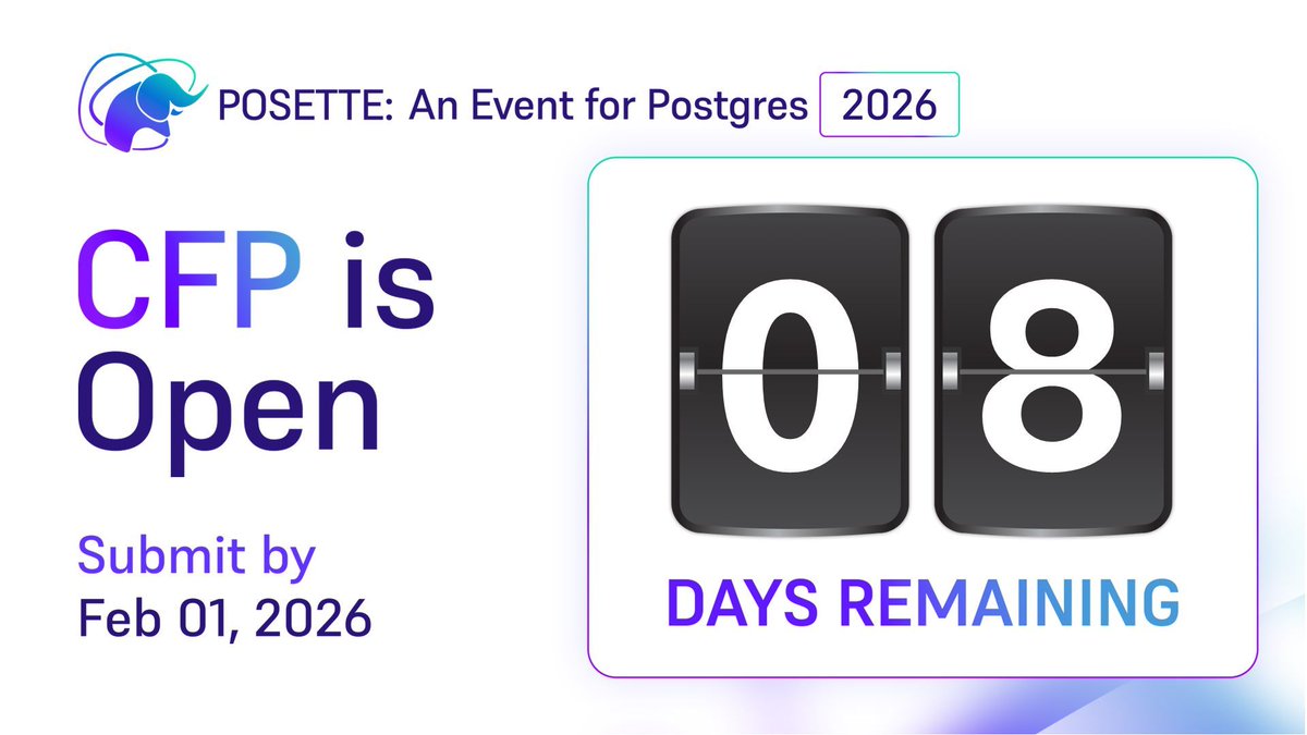 POSETTE: An Event for Postgres 🌟 🎥 #PosetteConf tweet media