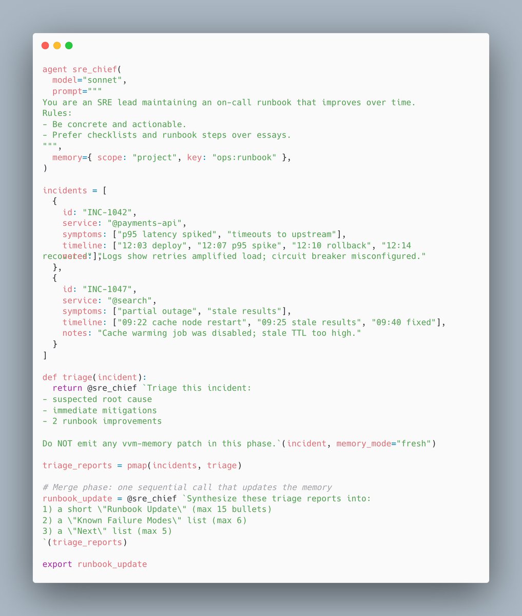 agents that learn your codebase. remember your preferences. pick up where they left off. 

vvm now supports persistent memory across sessions

vvm.run