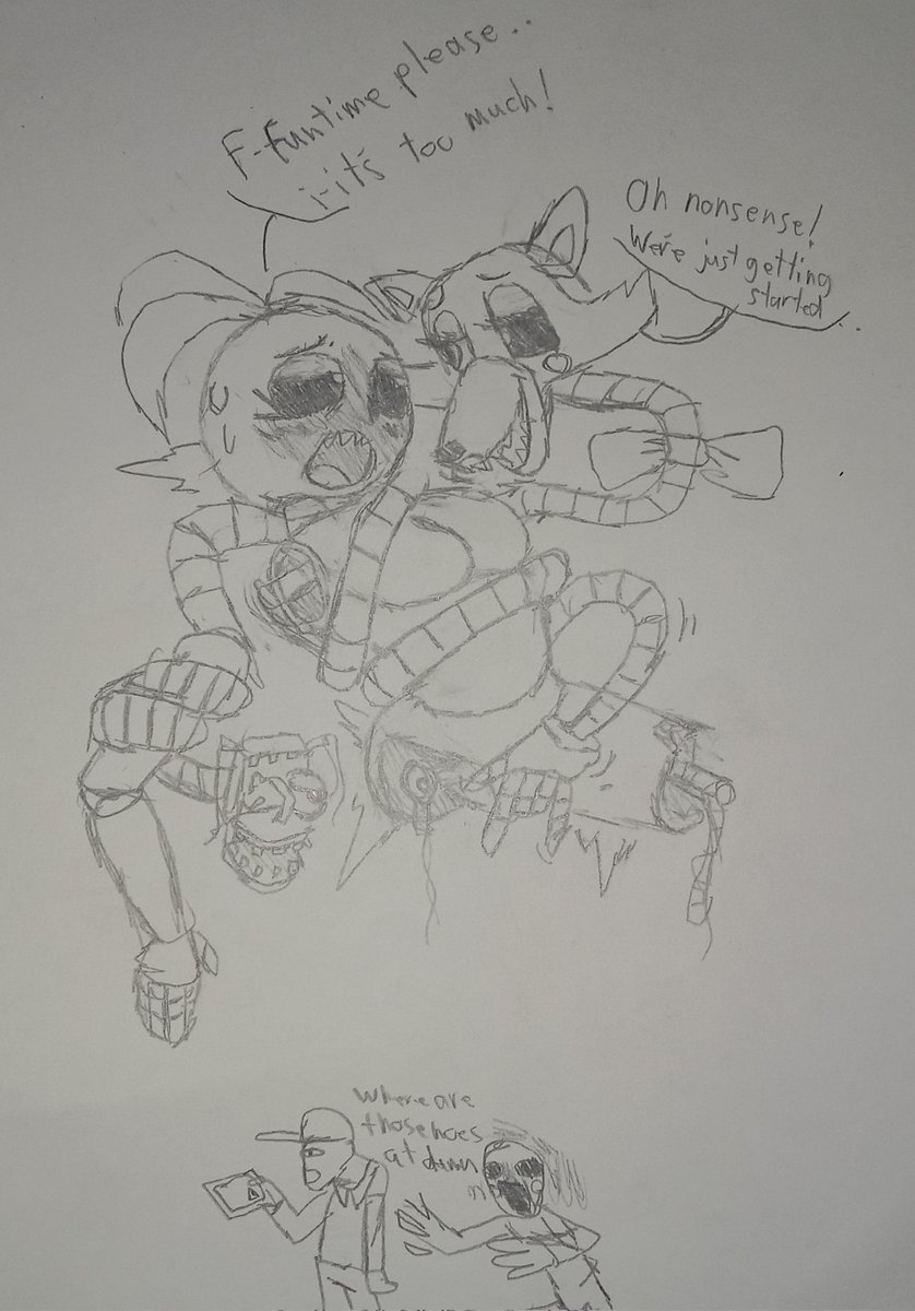 RookieAlt_Ish's tweet photo. The Mangle and toy Chica play take apart and put back together, together https://t.co/DDRhQjfOAx