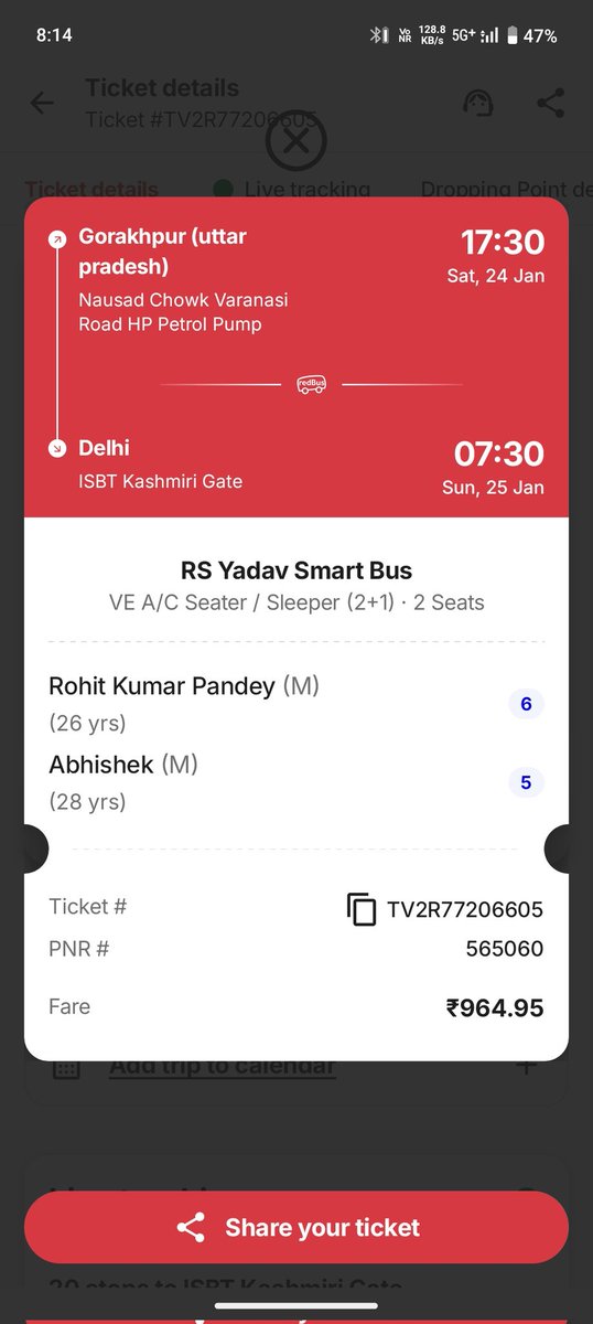 wayne__98's tweet photo. Bus ticket gkp to Delhi https://t.co/awmFvIfbg5