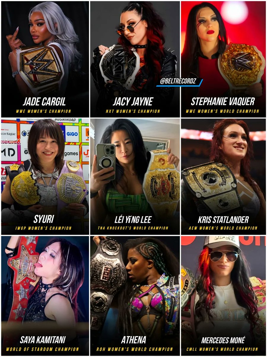 Current Women's World Champions of Professional Wrestling...