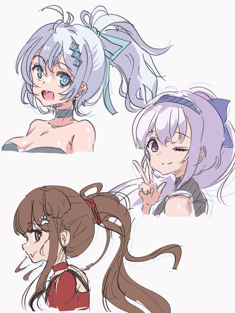 summer_toufu's tweet image. 今夜は合法的にポニテを描けると聞いて
合法ポニテに熱中しすぎて完全にワンドロじゃないですーすまーん
 #アプラン深夜ワンドロ部