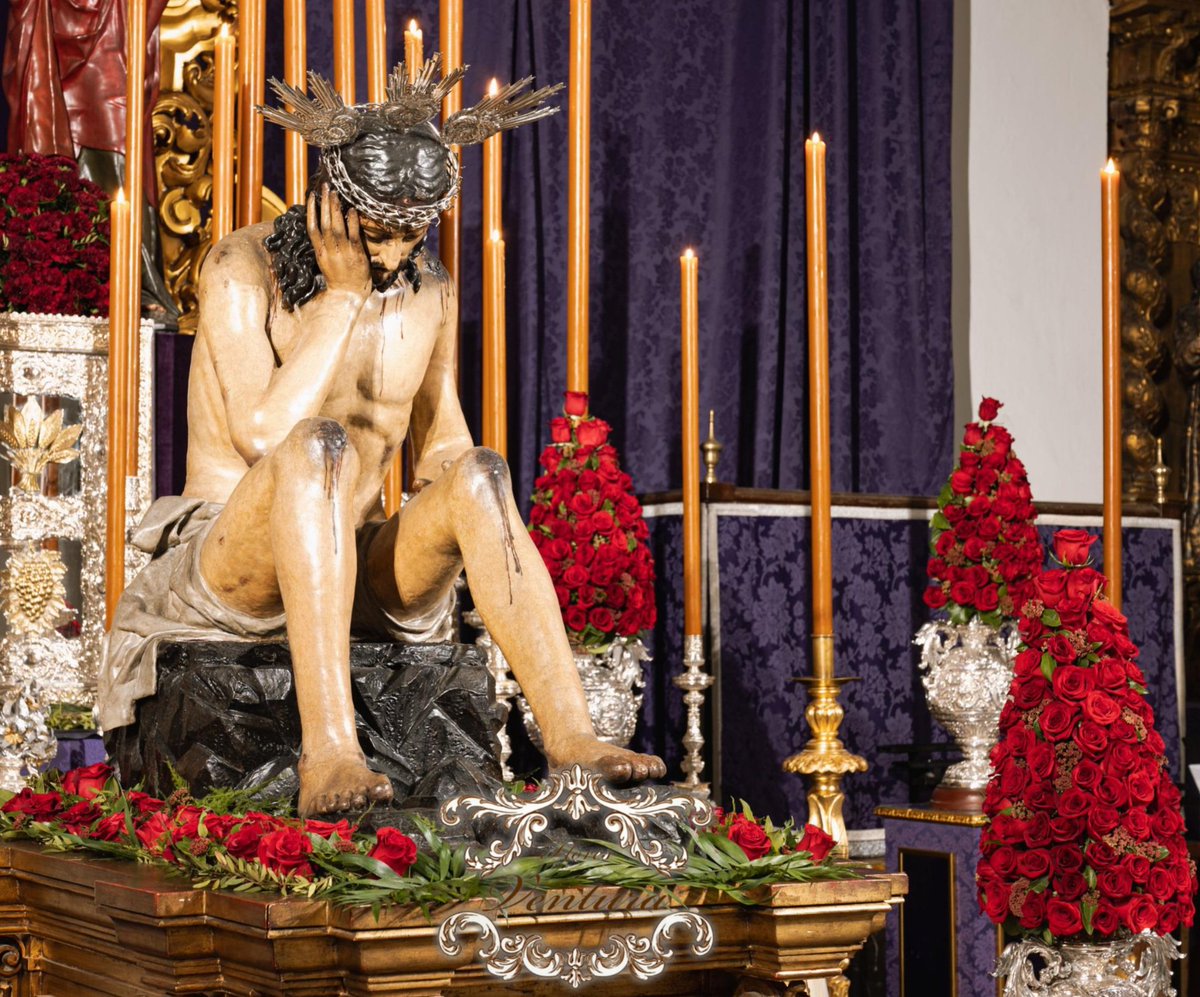 Rosas rojas exornan el Solemne Besapie al Stmo. Cristo de la Humildad y Paciencia de la Hdad. de la Sagrada Cena de Sevilla.

#floresventura 
☎️ 651 91 29 60