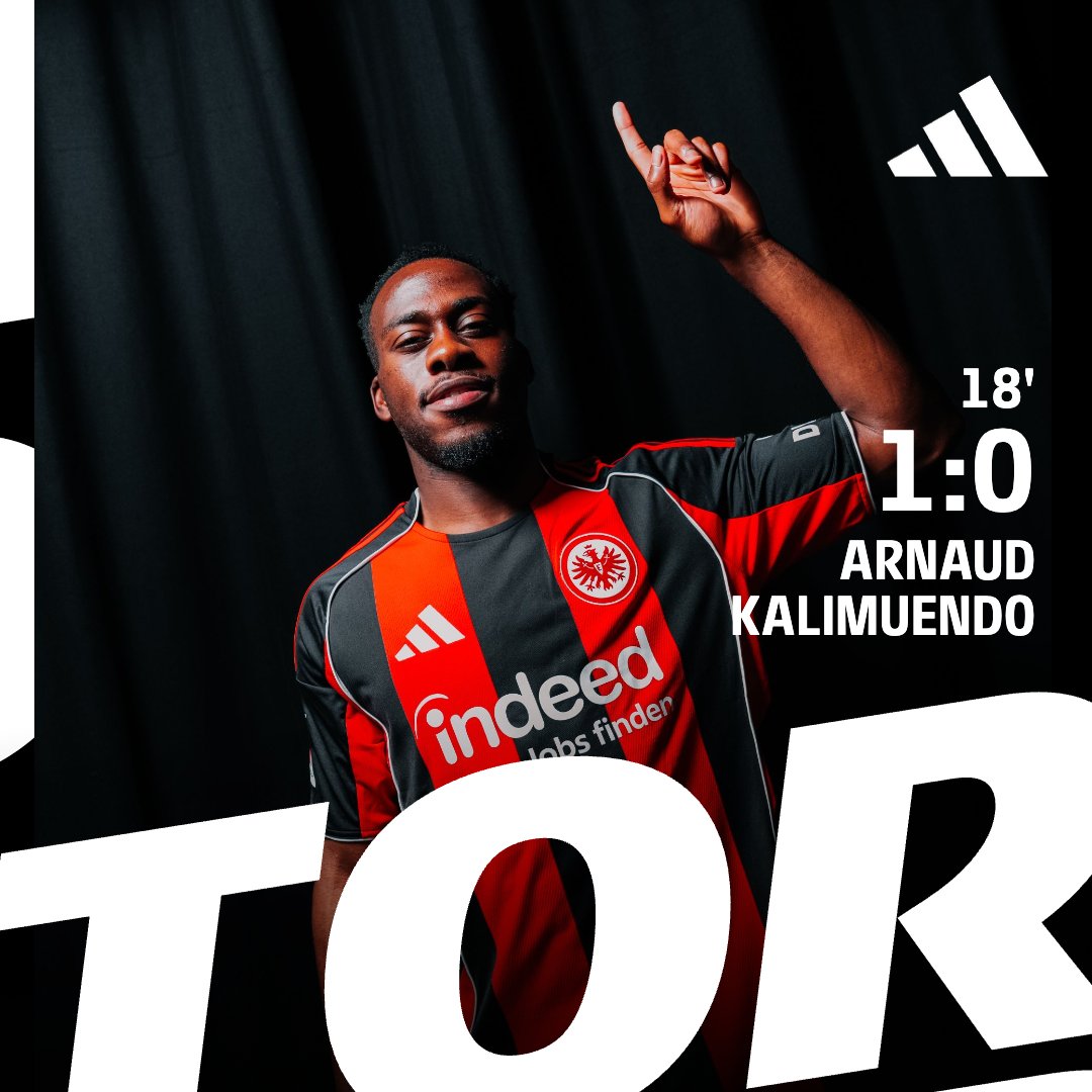 Eintracht's tweet image. Er trifft wieder: @a_kalimuendo netzt zur Führung! 😍
–––––
⏰ 18. | #SGETSG 1:0 | #SGE
