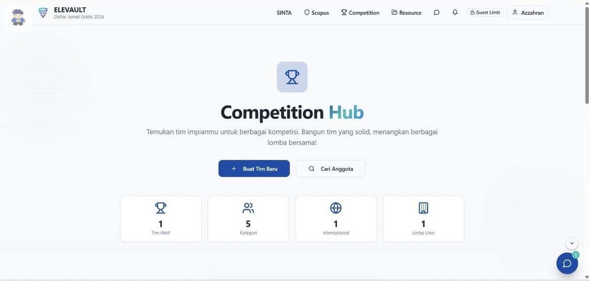 UGM_FESS's tweet image. yujiem! nihhh yang suka bingung cari tim lomba sekarang udahh ada platformnya lohh buat bikin tim lomba kamu, sungg saja dah bisa diakses di eleva-vault(dot)me *ganti (dot) dengan titik (.)