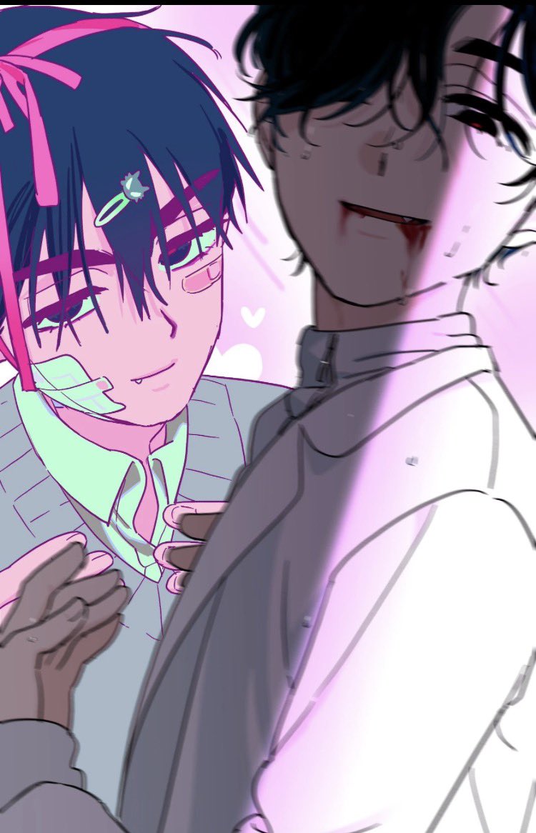 no_w_here70's tweet image. Decora is still insane to me, esp when it has been shown 2 connect 2 te storyline - like who tf else would b leaving kiss marks down Ivan’s neck? They’re both decked out in each other’s merch n Till is mate guarding - ntm the bandages r coverng the placed cracks on the Karma art