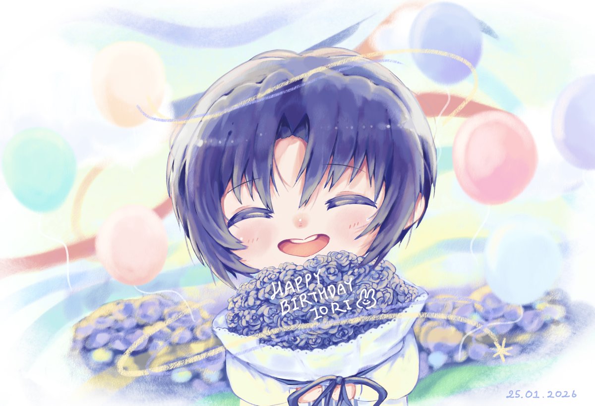 一織くん
お誕生日おめでとう〜！ 
🐰💙🎉🎊✨

#和泉一織生誕祭2026
#和泉一織誕生祭2026
