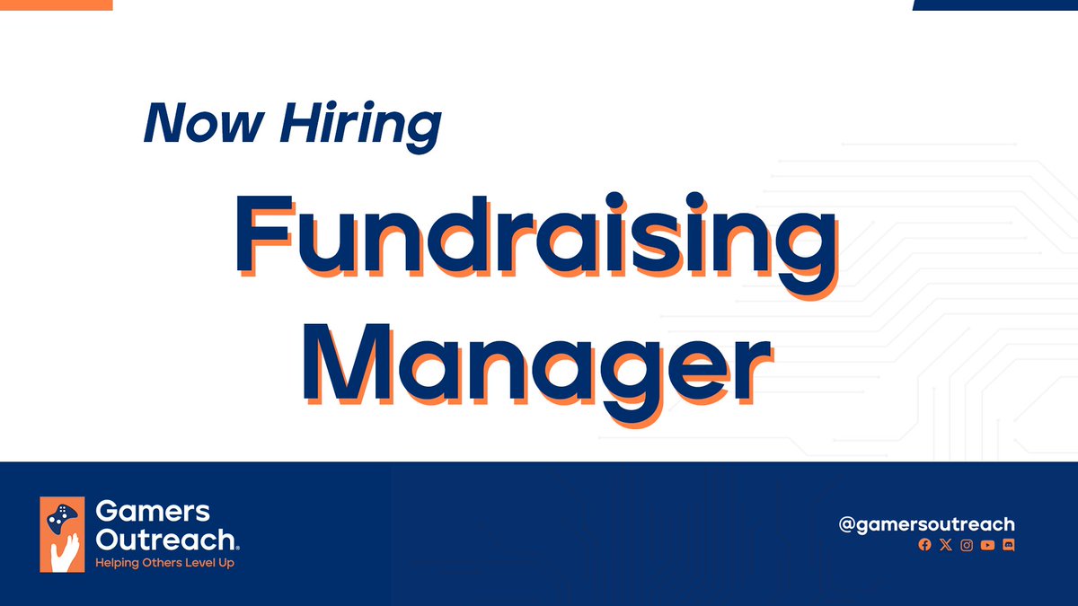 Now hiring! 💼

We're recruiting a Fundraising Manager for a contract position to foster relationships with fundraising volunteers and support new fundraising activities 🤝

Help us bring play to more hospitals - gof.gg/4bh1aCx