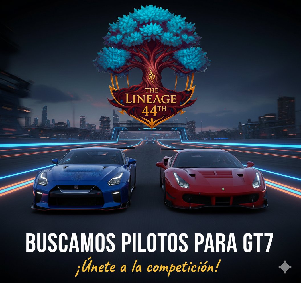 TheLineage44th's tweet photo. 🏁 ¡EL LINAJE CONTINÚA! 🏁

​En The Lineage 44th buscamos nuevos talentos para unirse a nuestras filas en #GranTurismo7.

Si buscas un equipo serio, competitivo y con ganas de dominar la pista, ¡este es tu sitio! 🏎️💨
​
​¡Danos el salto! 

DM para más info. 📩

🔴🌳🩵🌳🟡 https://t.co/GWaxfDeb8p