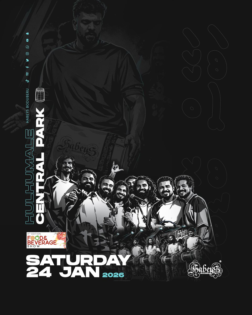 Get ready! 🎶🔥 Habeys is set to light up the night LIVE at the Food &amp; Beverage Show Stage in 📍 Hulhumalé Central Park! Feel the rhythm, catch the vibes, and let the music take over!! 🎤✨ <a href="/HIGHRISEint/">Highrise</a> #FnBShow