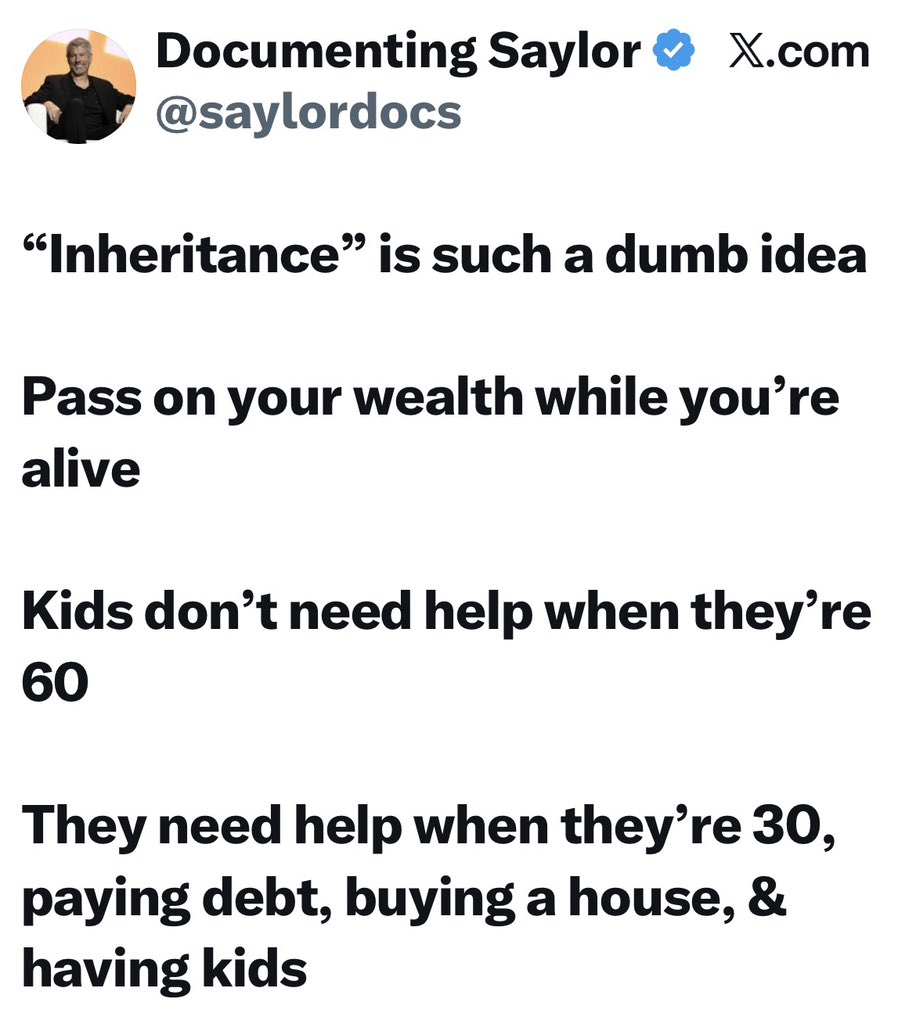 Crypto analyst shares a thought-provoking opinion on family inheritance.