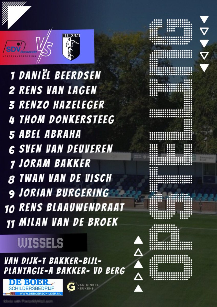 Onze opstelling vandaag: