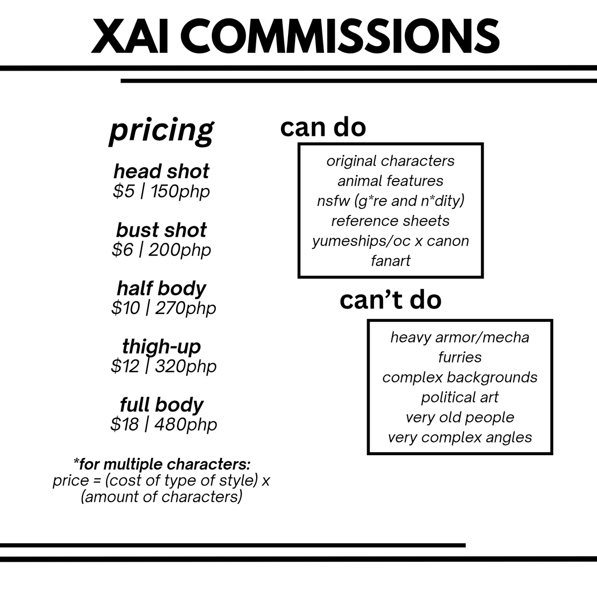 xaientifically's tweet photo. hello i am xai and i am opening comms... flatcolored/rendered is up for interest checks. sample of em r in my replies. thank yew!!
#commissionsopen #ArtCommission #commissions https://t.co/NwHd3UHPBe
