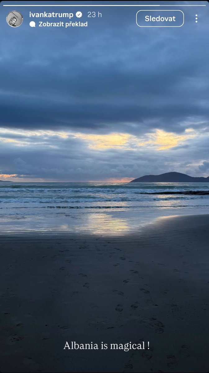 "Albania is magical! ✨

To je páteční vzkaz od Ivanky Trump, která poslední 3 dny strávila v Albánii🇦🇱 a setkala se opět i s premiérem.

Na zdejším ostrově Sazani chce se svým chotěm vystavět luxusní miliardový resort viz článek ⤵️
forbes.cz/konec-panenske…